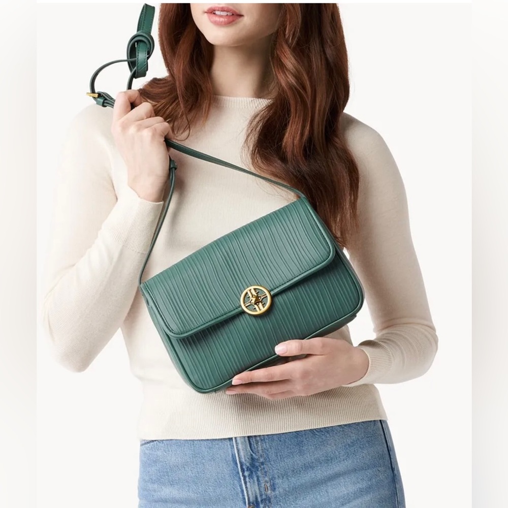 Fossil Jasmine Flap Crossbody Shoulder Bag Green Leather SHB2884297 NWT $180